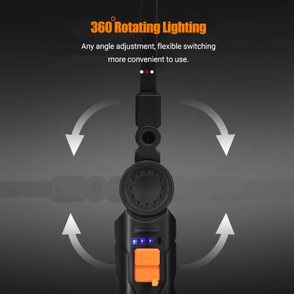 Multifunctional G51 Work Light Portable Led Rechargeable Light Waterproof Camping Light Magnet Flashlight with Built-In Battery