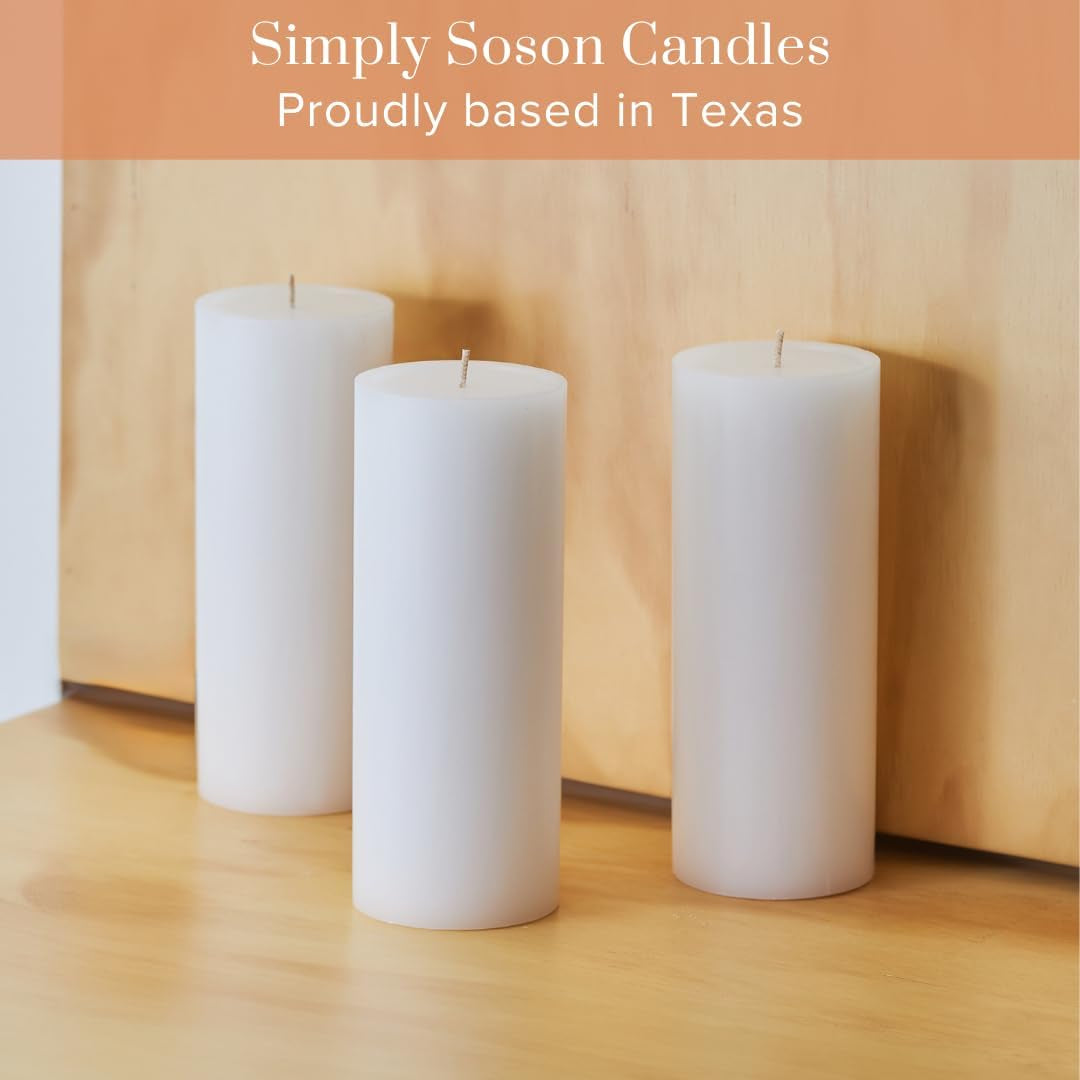 Smooth 2X4 White Candles | Pillar Candles for Home | Unscented Candles & Dripless Pillar Candles | Long Lasting Candles | Large Candle for Home | 10 Pack of Candles