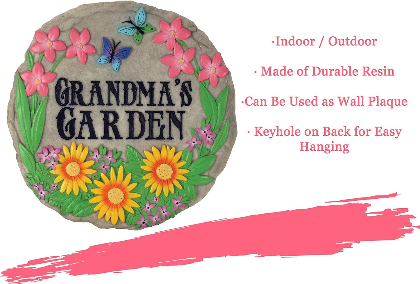 - Garden Décor - Grandma’S Garden Stepping Stone - Decorative Stone for Garden