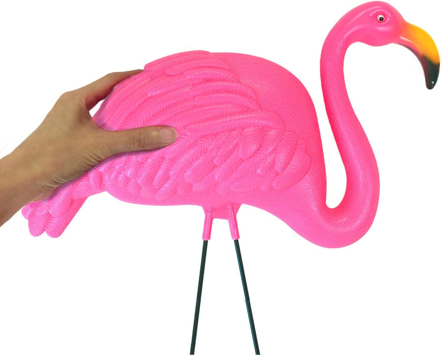 Large Bright Pink Flamingo Yard Ornament/Flamingo Garden Statue/Pink Flamingo Garden Yard Decor (Pack of 2)