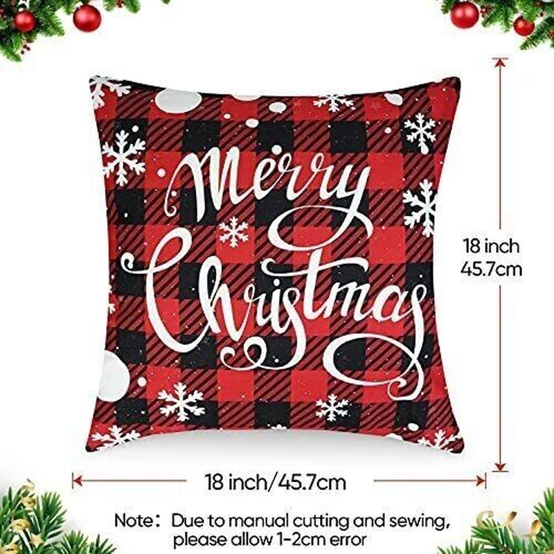 4 Pack Christmas Throw Pillow Covers Christmas Decorations for Bedroom 18 X18