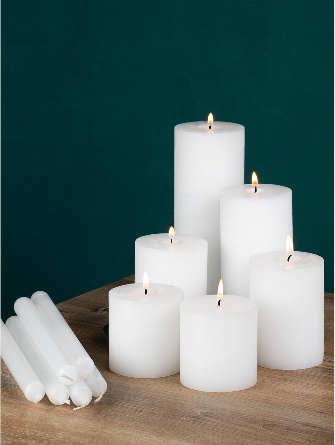 Taper Candles White Pack of 4 - Straight Candles 10 Inch Ideal as Wedding Candles, Dinner Candles and Table Candles - Slow Burning Candles Dripless - Smokeless Long Candlesticks