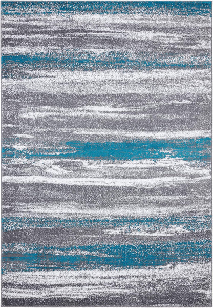 Rug – Modern Abstract Area Rug, 9085 Turquoise 9X12