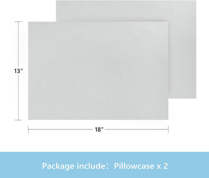 Toddler Pillowcase 2 Pack with Zipper,Silky Soft Microfiber 13" X 18" Kids Travel Pillow Cases,Gray