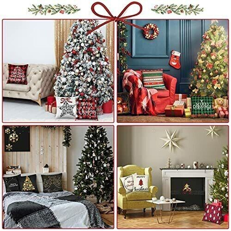 4 Pack Christmas Throw Pillow Covers Christmas Decorations for Bedroom 18 X18