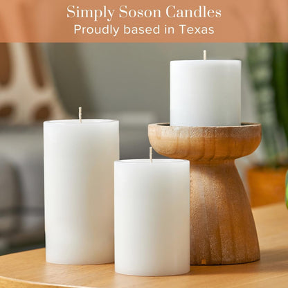 Smooth 3X3 White Candles | Pillar Candles for Home | Unscented Candles & Dripless Pillar Candles | Long Lasting Candles | Large Candle for Home | 3 Pack of Candles