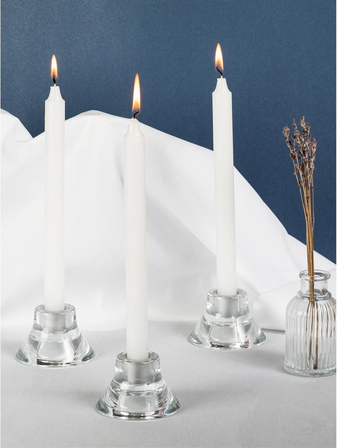 Taper Candles White Pack of 4 - Straight Candles 10 Inch Ideal as Wedding Candles, Dinner Candles and Table Candles - Slow Burning Candles Dripless - Smokeless Long Candlesticks