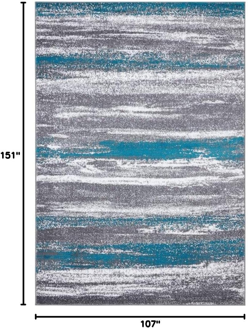 Rug – Modern Abstract Area Rug, 9085 Turquoise 9X12