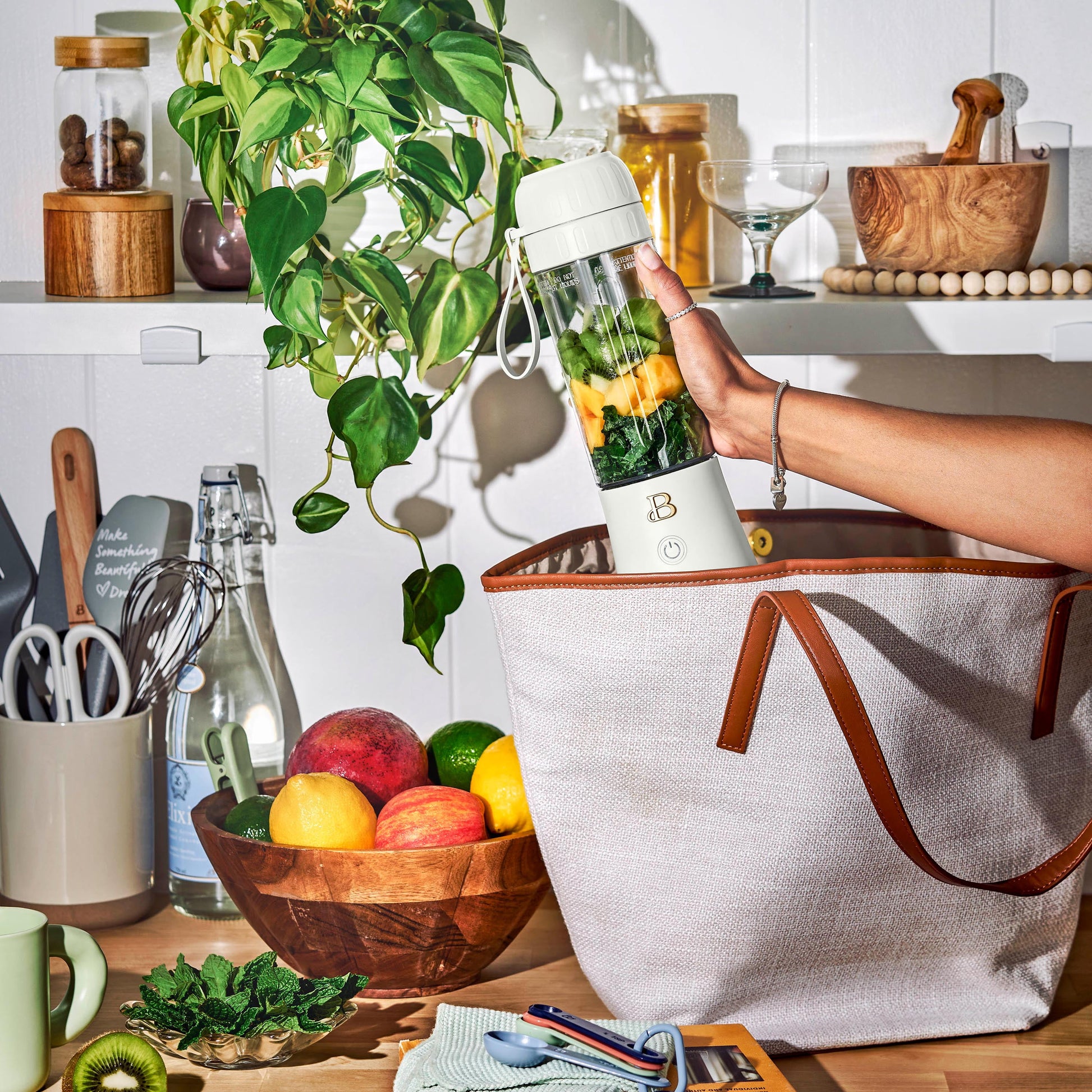 Portable To-Go Blender 2.0, 70 W, 16 Oz, Porcini Taupe by Drew Barrymore