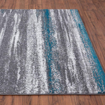 Rug – Modern Abstract Area Rug, 9085 Turquoise 9X12