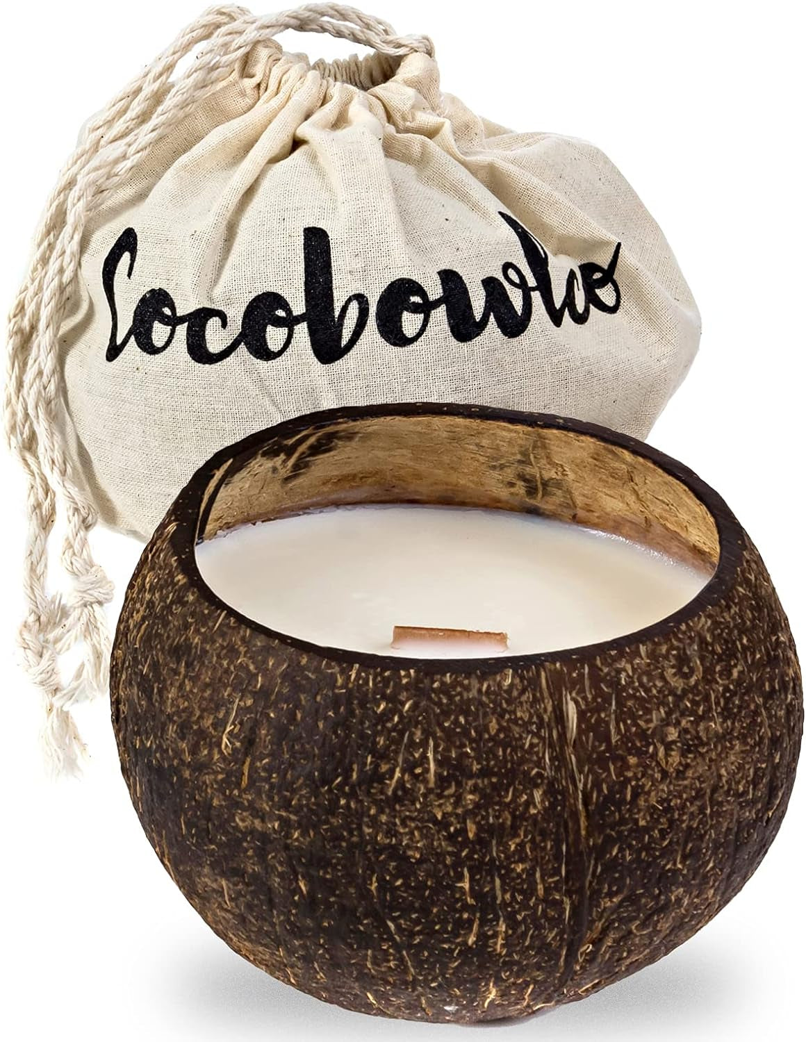 Coconut Candles for Home Scented Candles Made from Coconut Shells | Soy Candles | Wood Wicked Candles | Vanilla, Coconut, or Cinnamon | Aromatherapy Candles (Cinnamon)