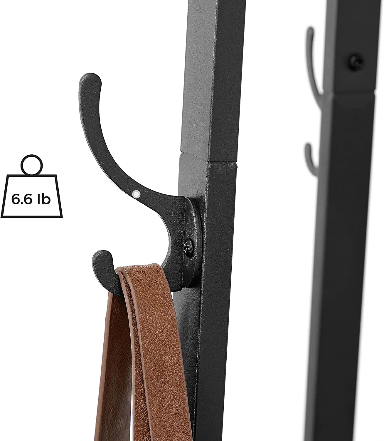 ALINRU Coat Rack with 3 Shelves, Stand with Hooks for Scarves, Bags and Umbrellas, Steel Frame, Industrial Style, Rustic Brown and Black ULCR80X