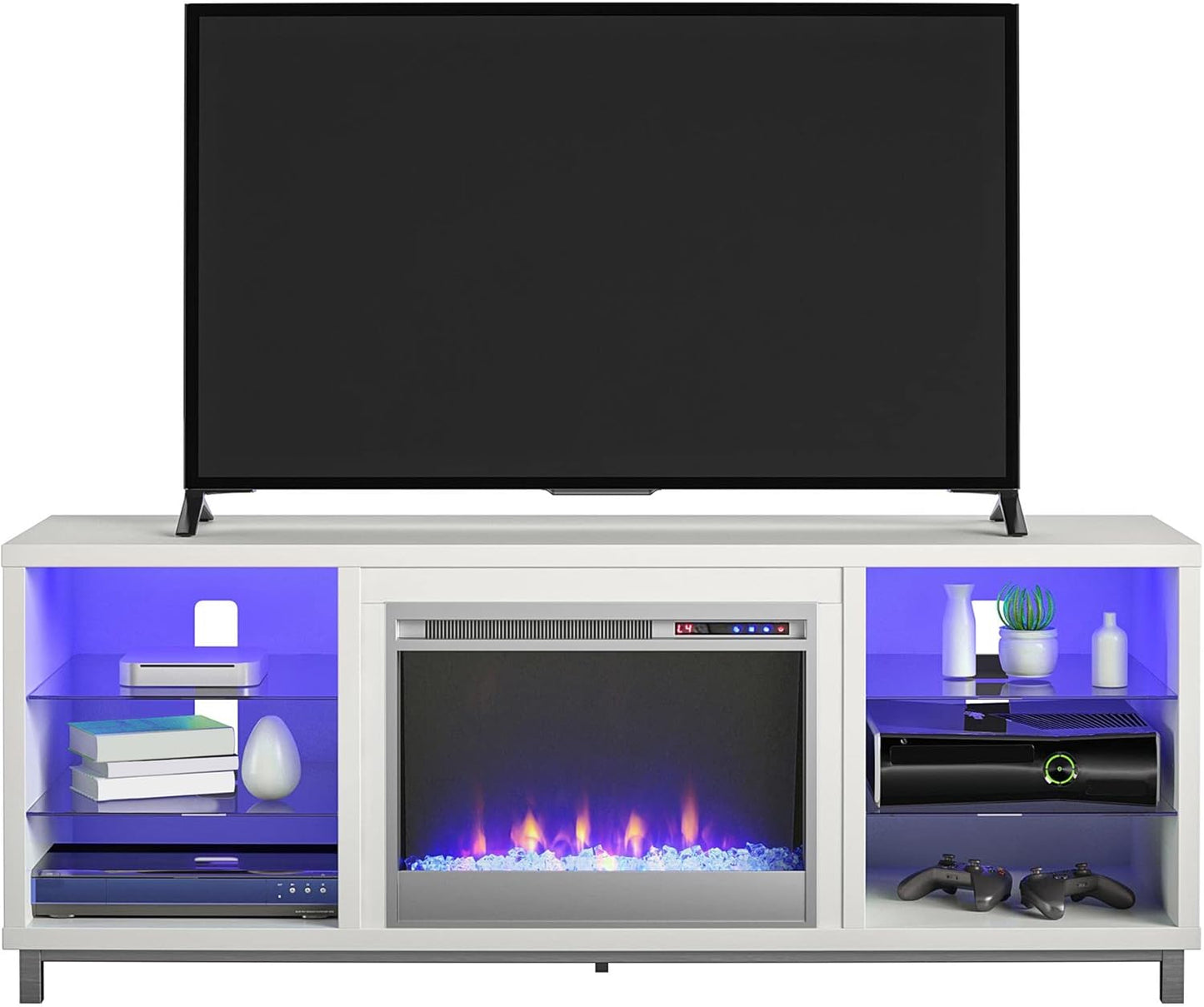 Lumina Fireplace TV Stand for Tvs up to 70", White