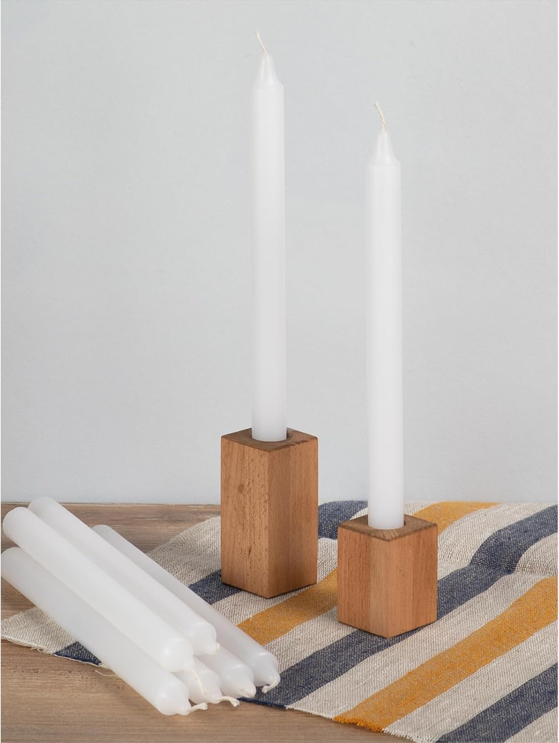 Taper Candles White Pack of 4 - Straight Candles 10 Inch Ideal as Wedding Candles, Dinner Candles and Table Candles - Slow Burning Candles Dripless - Smokeless Long Candlesticks