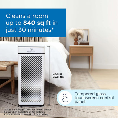 Medify MA-40 Air Purifier with H13 True HEPA Filter | 840 Sq Ft Coverage | for Allergens, Smoke, Smokers, Dust, Odors, Pollen, Pet Dander | Quiet 99.9% Removal to 0.1 Microns | White, 1-Pack